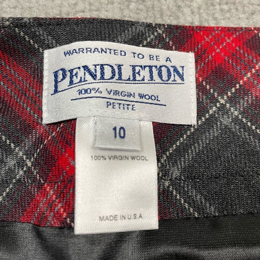 Vintage Pendleton Women’s Size 10 Red Black Buffalo Plaid Knee Length Skirt - Picture 4 of 4